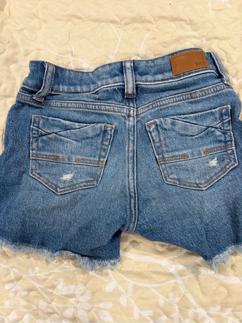 BKE Light Blue High-Rise Denim Shorts with Button Fly